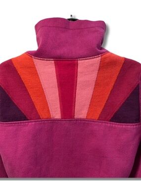 lululemon athletica Magenta Funnel Neck Sweater with Sunset Stripe Back